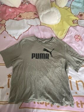 Puma Olive Green Logo Crew Tee